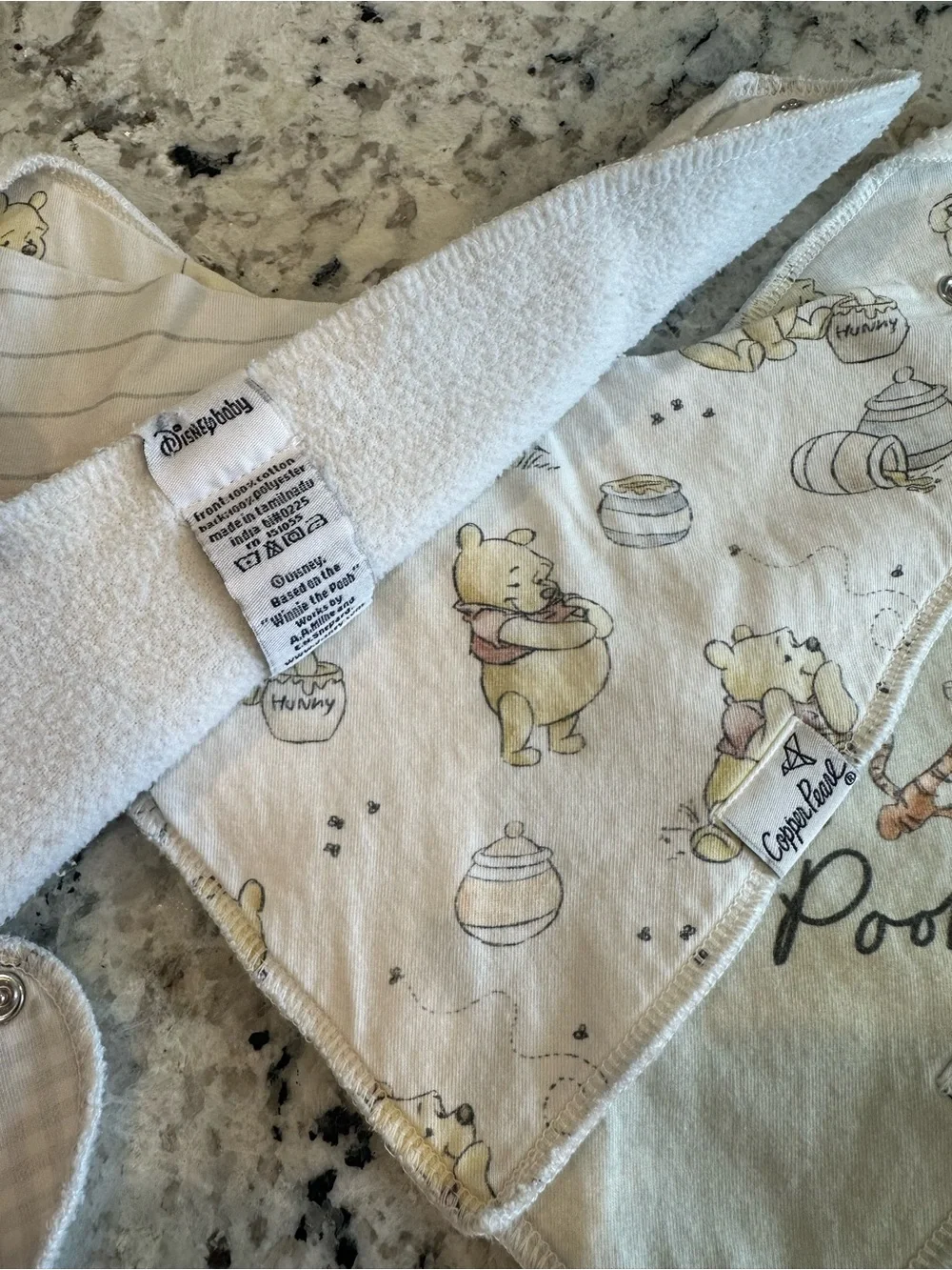 Disney Baby Winnie the Pooh Bibs - Blue, White, Cream